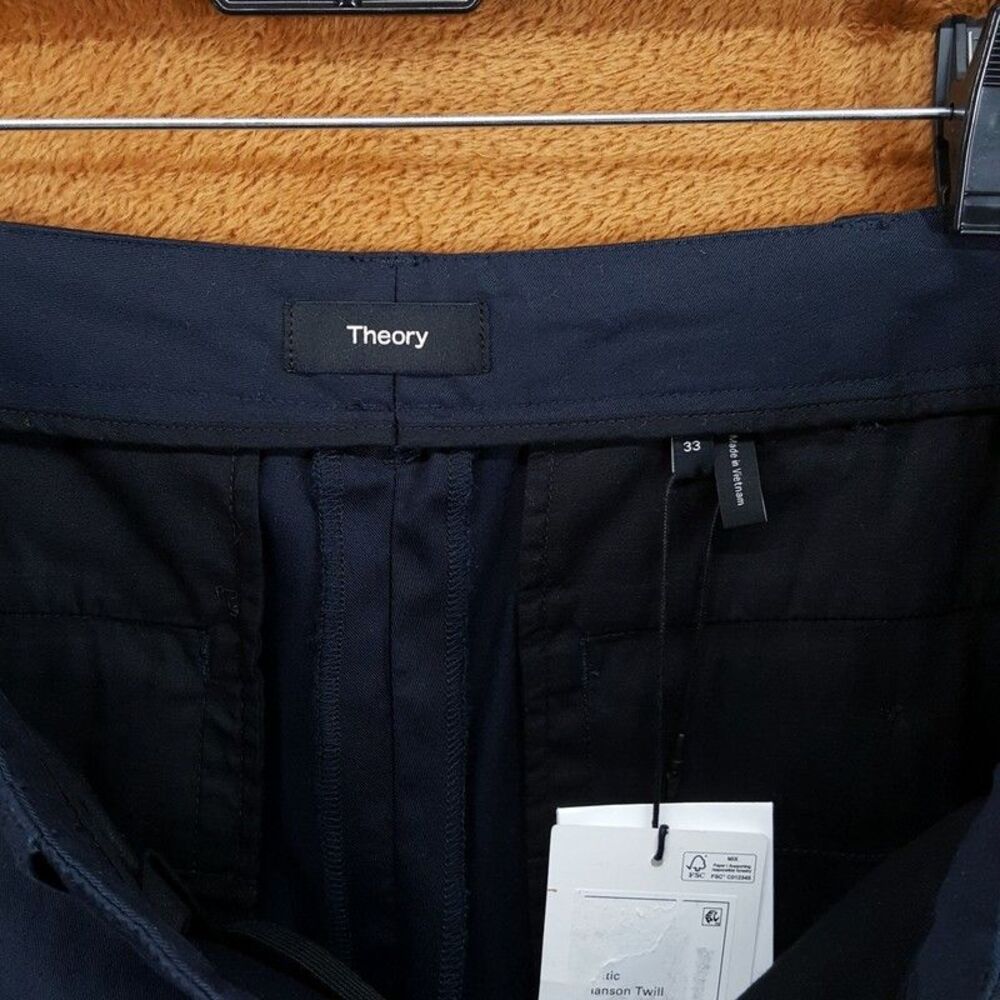 THEORY Pants Mens Size 33 Navy Cargo Drawstring Trouser CURTIS Hanson Twill $245 - Picture 6 of 10